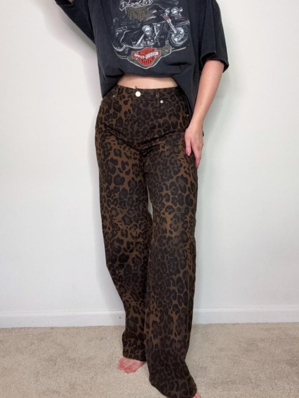 Cheetah Print High Rise Jeans - Picture 7 of 7